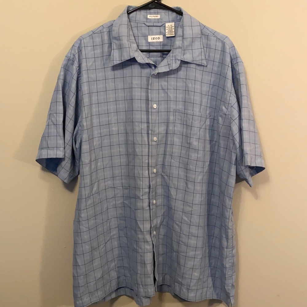 Men’s XL button down blue plaid shirt.